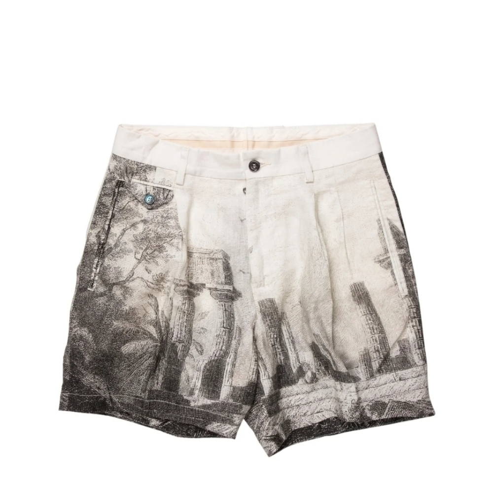 Dolce & Gabbana Roman Ruins Flat Front Shorts Size 46 / S
